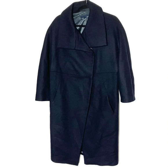 BLUE Les Copains‎ Wool Coat Navy 42 6 - Picture 1 of 7